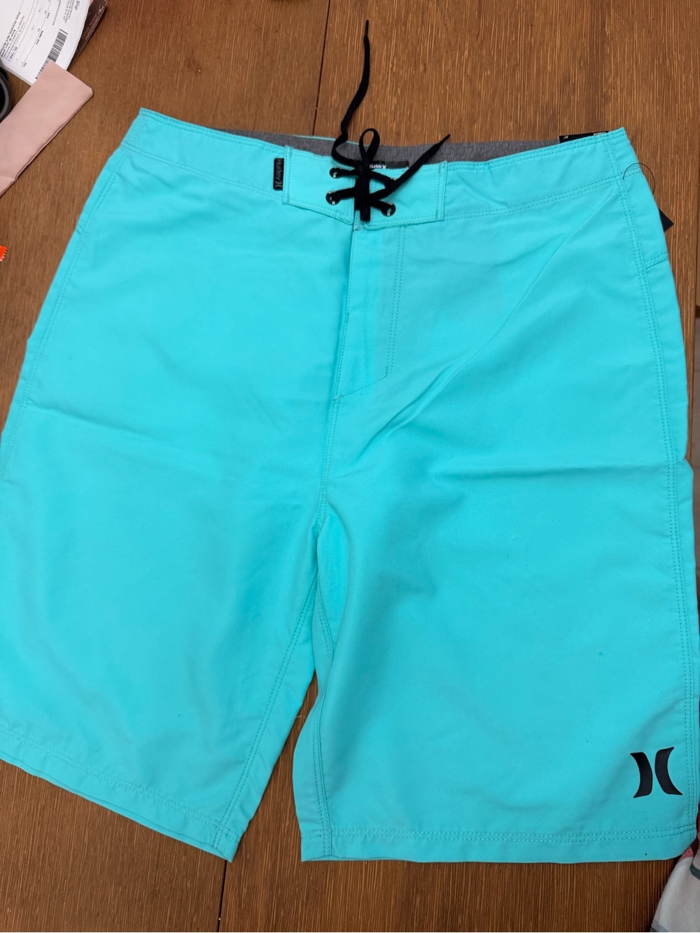Hurley Men's Teal Boardshorts with Black Drawstring